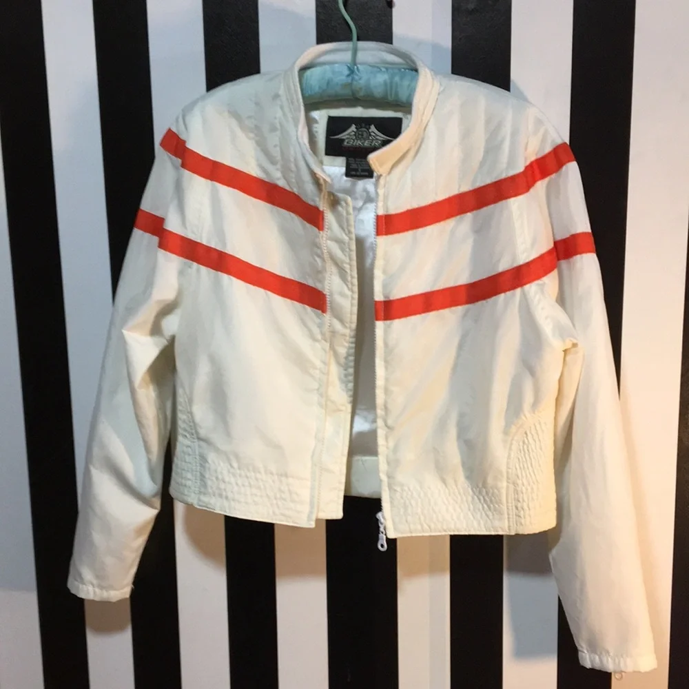 1990s y2k Lightweight Nylon Biker Motorcycle Riding Jacket Woman’s Small 2/4 - Picture 12 of 13